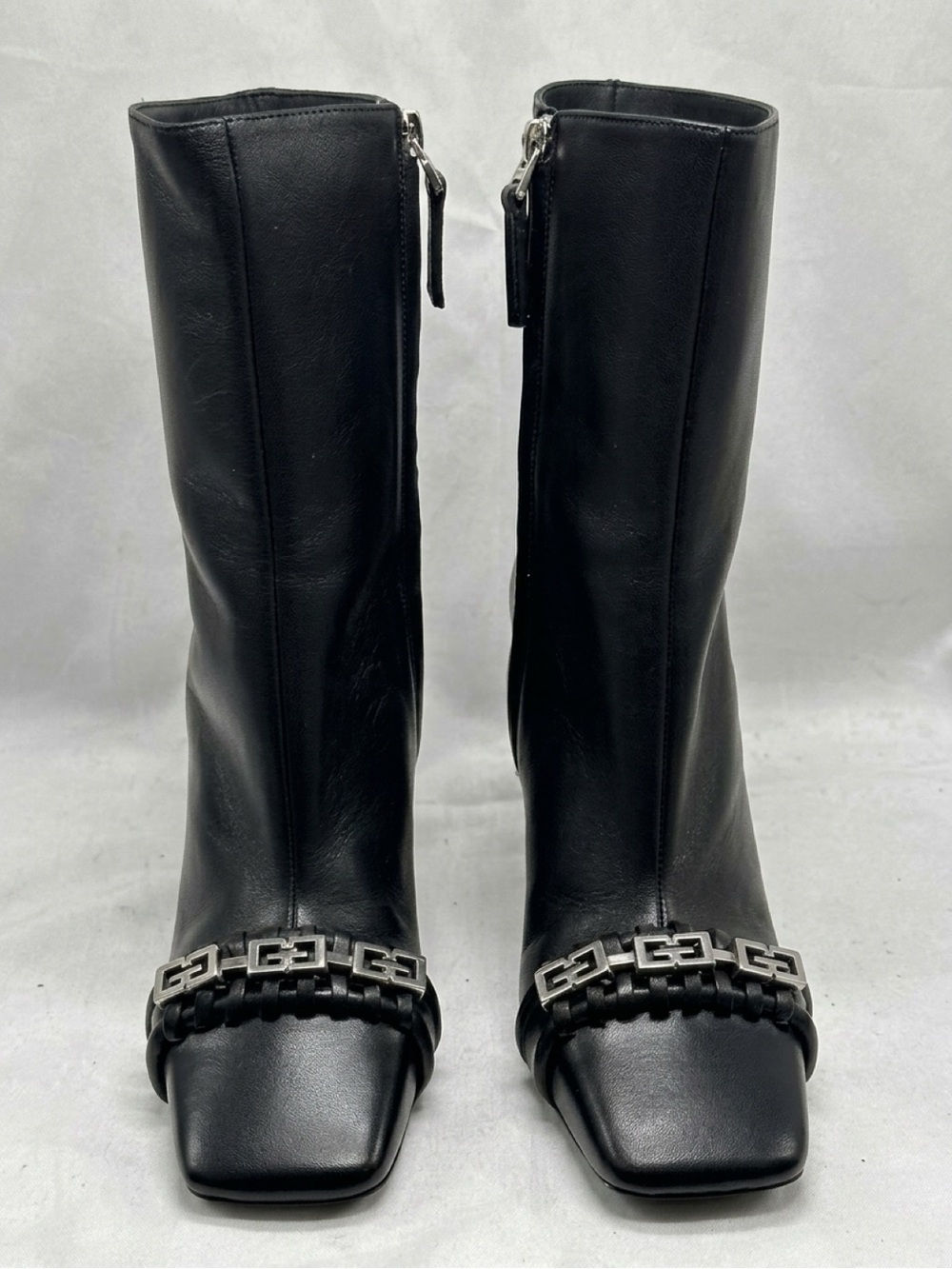 Givenchy Women's G-Woven Square Toe Bootie Black, EUR 37 US 7 - Picture 4 of 14